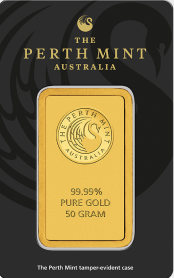 The perth mint lingote oro 50g cara Servioro 1